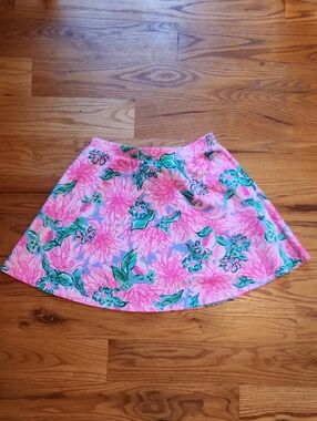 Lilly Pulitzer Girls Floral Pull On A-Line Circle Skirt